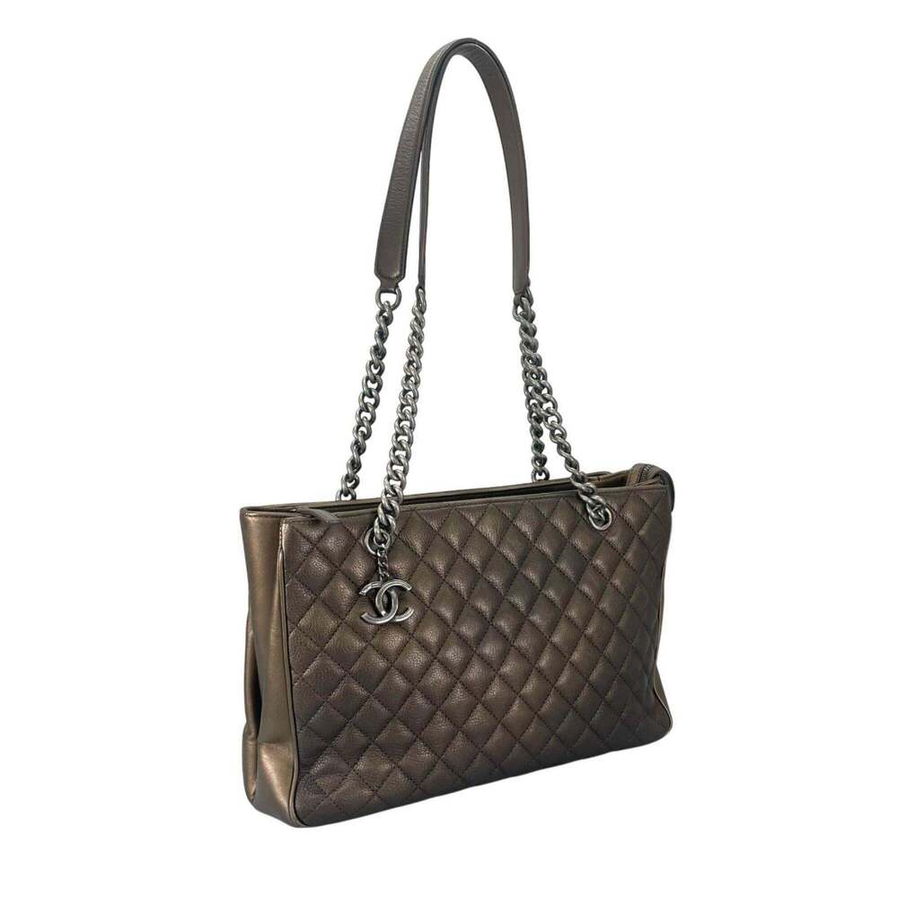 CHANEL Brown Caviar Leather Tote Bag - Picture 2 of 16